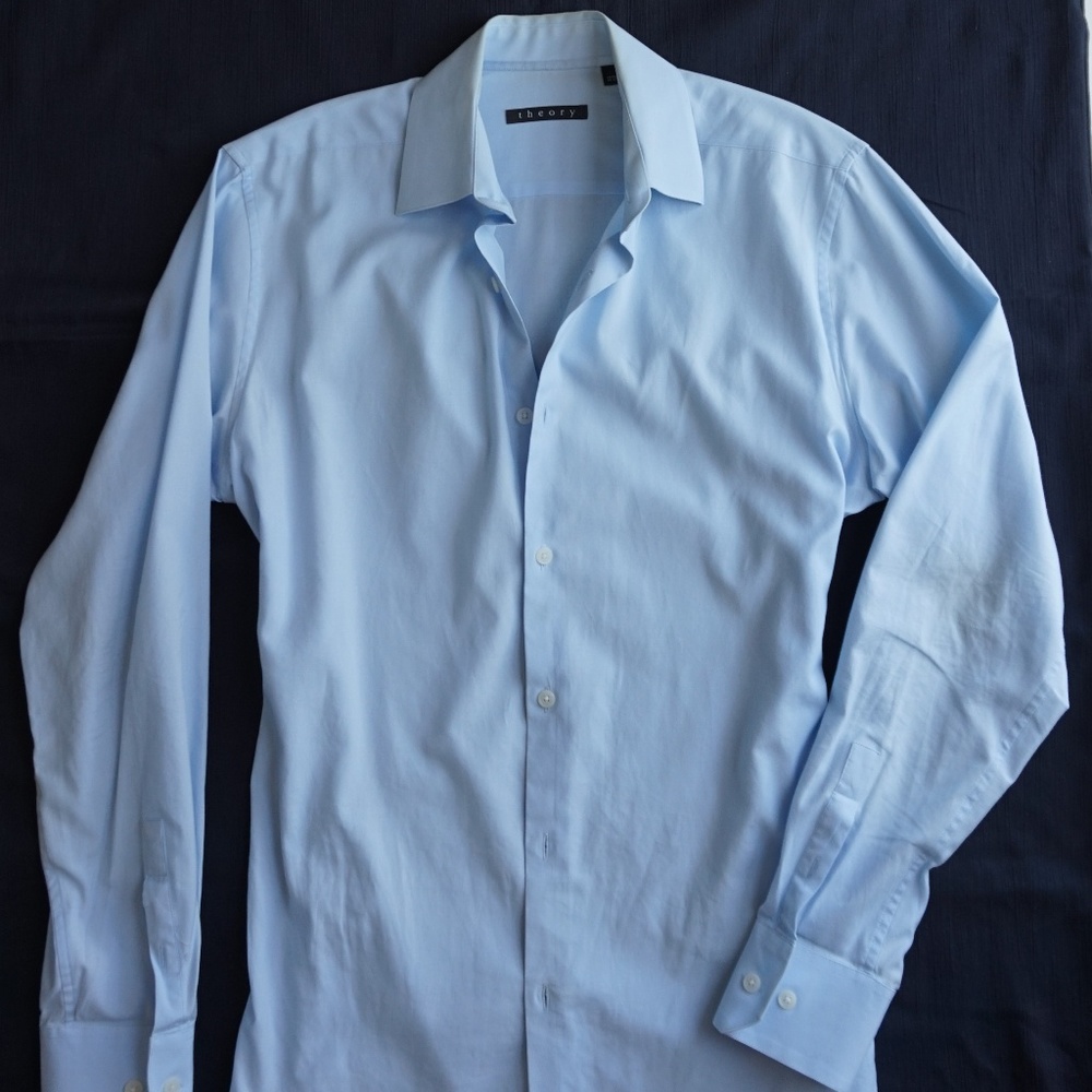 Theory Men's Button-Down Shirt, Size: 14.5, Solid